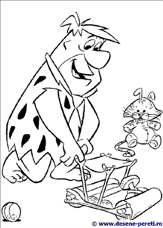 familia flintstones desene colorat